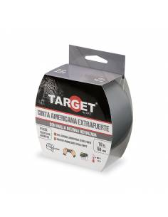 CINTA AMERICANA EXTRAFUERTE TARGET 10 M X 50 mm PLATA