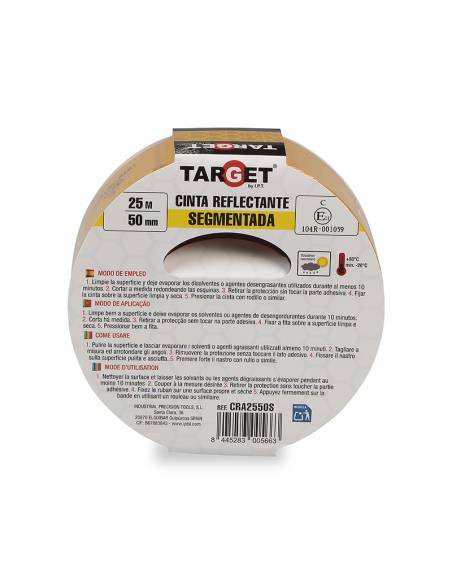 Cinta REFLECTANTE HOMOLOGADA 104R V23 AMARILLA 25M X 50mm SEGMENTADA