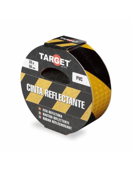 Cinta REFLECTANTE AMARILLA y NEGRA 33M X 50mm
