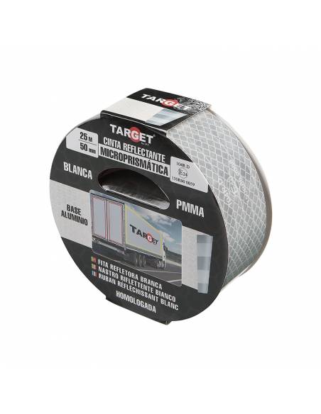 Cinta REFLECTANTE HOMOLOGADA 104R V23 BLANCO 25M X 50mm BASE ALUMINIO