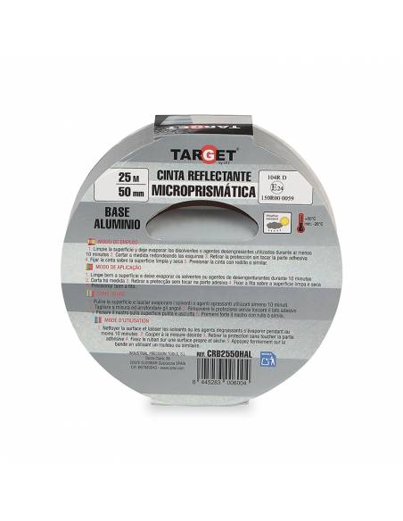 Cinta REFLECTANTE HOMOLOGADA 104R V23 BLANCO 25M X 50mm BASE ALUMINIO