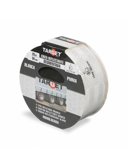 Cinta REFLECTANTE HOMOLOGADA 104R V23 BLANCA 25M X 50mm SEGMENTADA