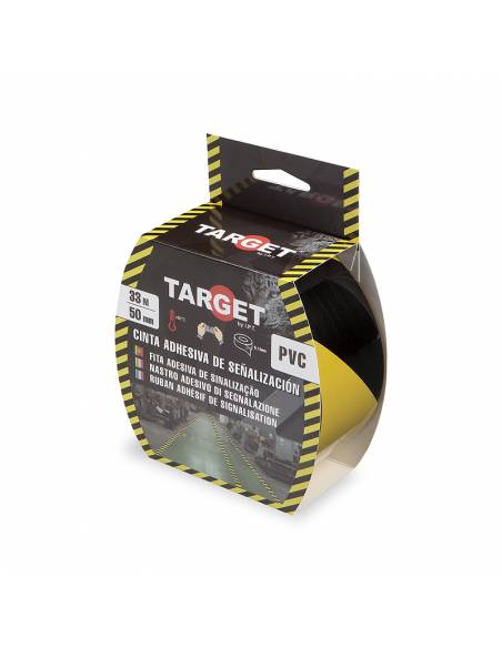 CINTA de SEÑALIZACION ADHESIVA 33 M X 50 mm AMARILLA Y NEGRA
