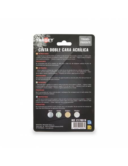 Ref. C170519 - Cinta DOBLE CARA Transparente Acrílica - 5 M x 19 mm