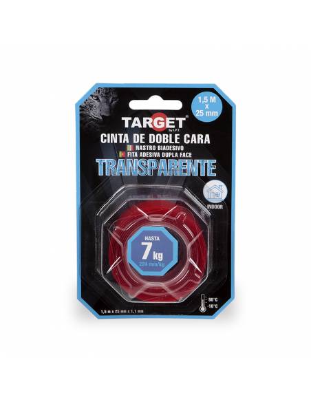 Ref. C2612 - CINTA DOBLE CARA TRANSPARENTE INTERIORES 1,5M X 25mm