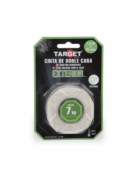 Ref. C2613 - CINTA DOBLE CARA BLANCA EXTERIORES 1,5M X 25mm