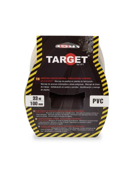 CINTA de SEÑALIZACION ADHESIVA 33 M X 100 mm AMARILLA/NEGRA