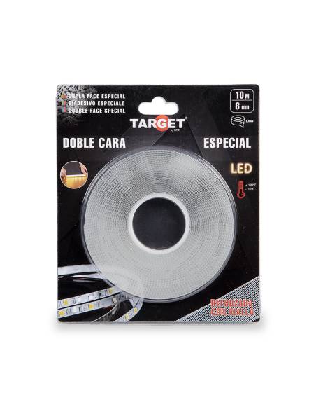 Ref. C191008 - Cinta DOBLE CARA ESPECIAL LED CON MALLA 10M X 8mm