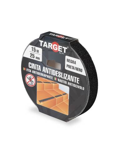 Cinta Adhesiva ANTIDESLIZANTE Negra 15M x 25mm