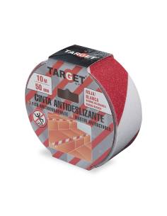 Cinta Adhesiva ANTIDESLIZANTE Roja y Blanca 10M x 50mm