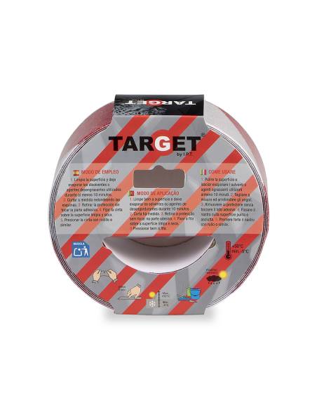 Cinta Adhesiva ANTIDESLIZANTE Roja y Blanca 10M x 50mm