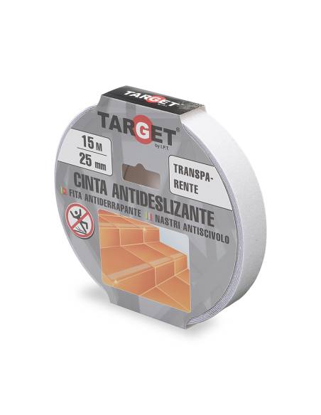 Cinta Adhesiva ANTIDESLIZANTE Transparente 15M x 25mm