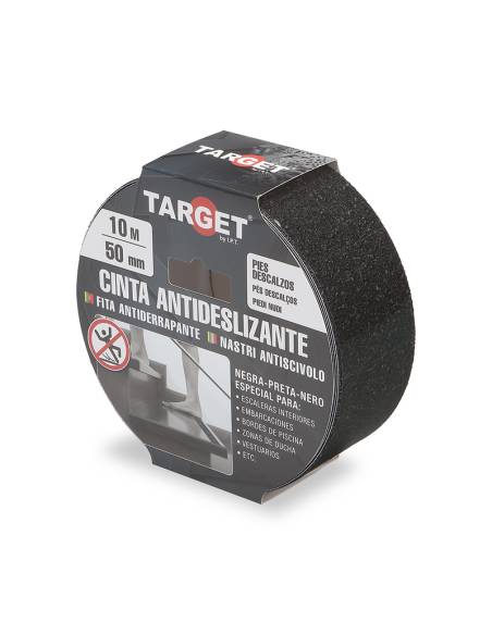 Cinta ANTIDESLIZANTE de VINILO PIES DESCALZOS Negra 10M X 50mm