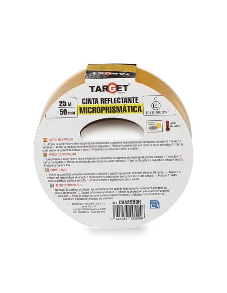 Cinta REFLECTANTE HOMOLOGADA 104R V23 AMARILLA 25M X 50mm