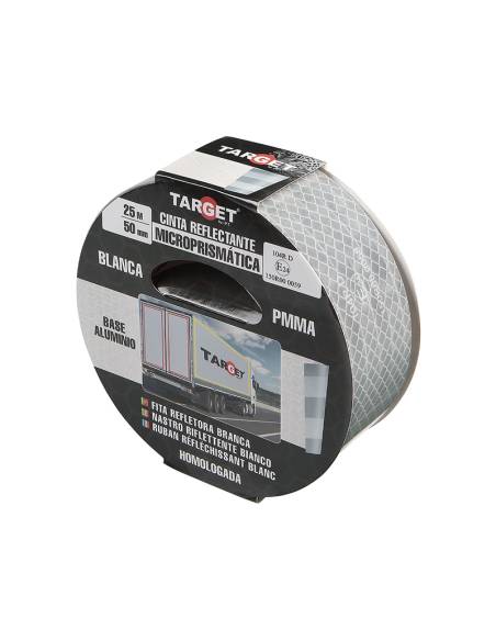 Cinta REFLECTANTE HOMOLOGADA 104R V23 BLANCO 25M X 50mm BASE ALUMINIO
