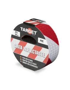 Cinta REFLECTANTE ROJA y BLANCA 33M X 50mm