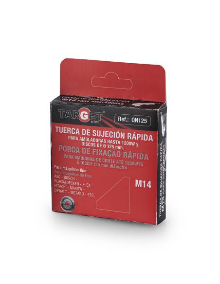 Ref. QN125 - TUERCA de Sujeción Rápida M14 y Ø Disco hasta125 para AMOLADORAS