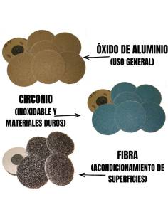 GAMA COMPLETA MINI DISCOS de Lija con Cambio Rápido TIPO...