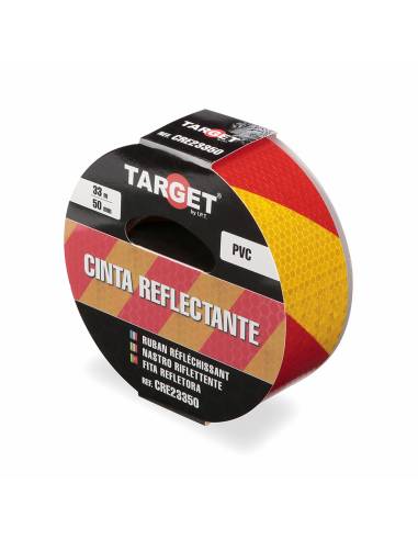 Cinta REFLECTANTE ROJA/AMARILLA 33M X 50mm