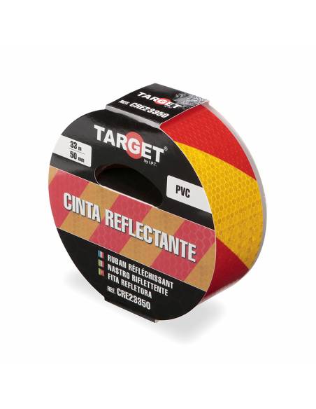 Cinta REFLECTANTE ROJA/AMARILLA 33M X 50mm