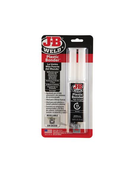 Jeringa EPOXI J-B Weld Reforzado PLÁSTICOS 25 ml (Color negro)