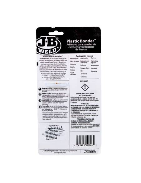 Jeringa EPOXI J-B Weld Reforzado PLÁSTICOS 25 ml (Color negro)
