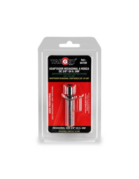 Ref. 6ATOR - Adaptador con Cogida HEXAGONAL de 6mm Salida para Portabrocas con Rosca 3/8-24 h.  UNF